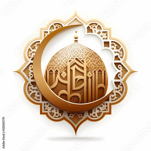 Islamic Logo on White Background | AI Generative photo