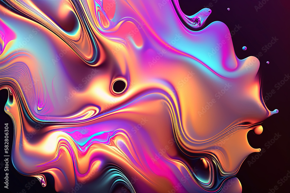 colored abstract background with holographic gradient, ai generated