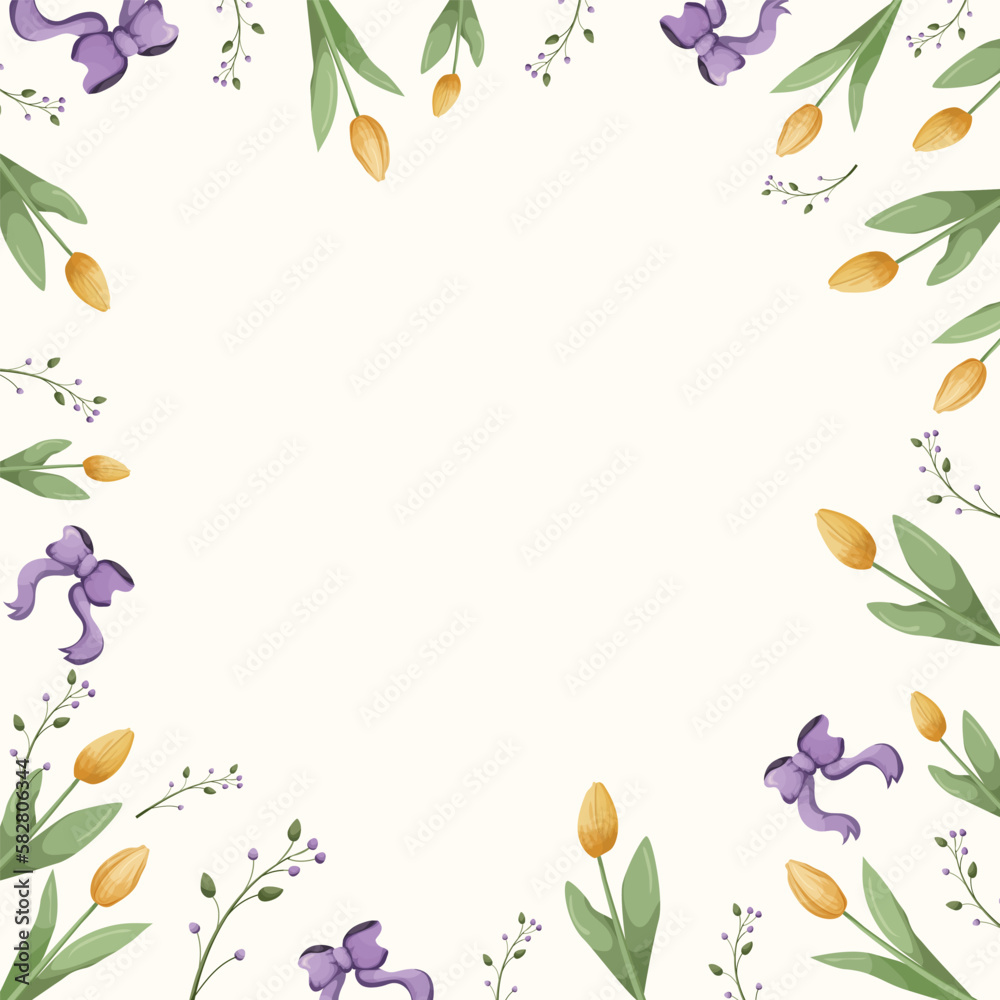 Trendy square templates with floral elements. spring flowers, tulips, leaves. suitable for social networks, postcards, banners, web. vector Trendy square templates with floral elements. spring flowers, tulips, leaves. suitable for social networks, postcards, banners, web. vector