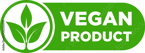 Vegan product label  vegan products labeling stamp with non-meat composition - isolated vector emblem