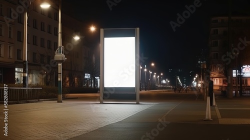 Un panneau d'affichage vierge dans un environnement urbain. Idéal pour la publicité des produits.