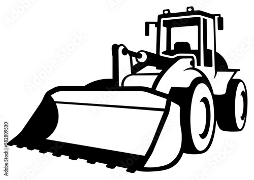 Wheeled Bulldozer SVG, Bulldozer icon, Construction SVG, Heavy Equipment SVG, Construction machine SVG, Road construction SVG photo