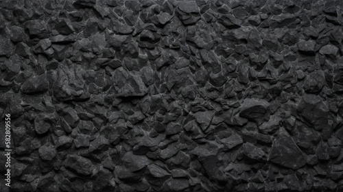 Black or dark gray rough grainy stone texture background Generative AI