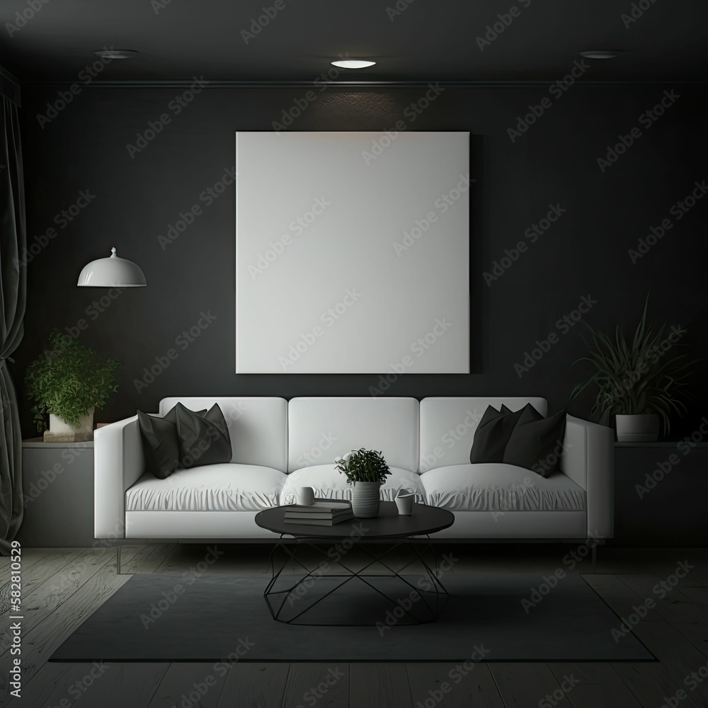 Modern Living Room Mock Up