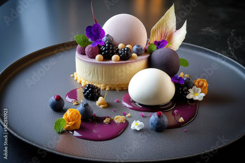 Beautiful dessert, haute cuisine, Generative AI