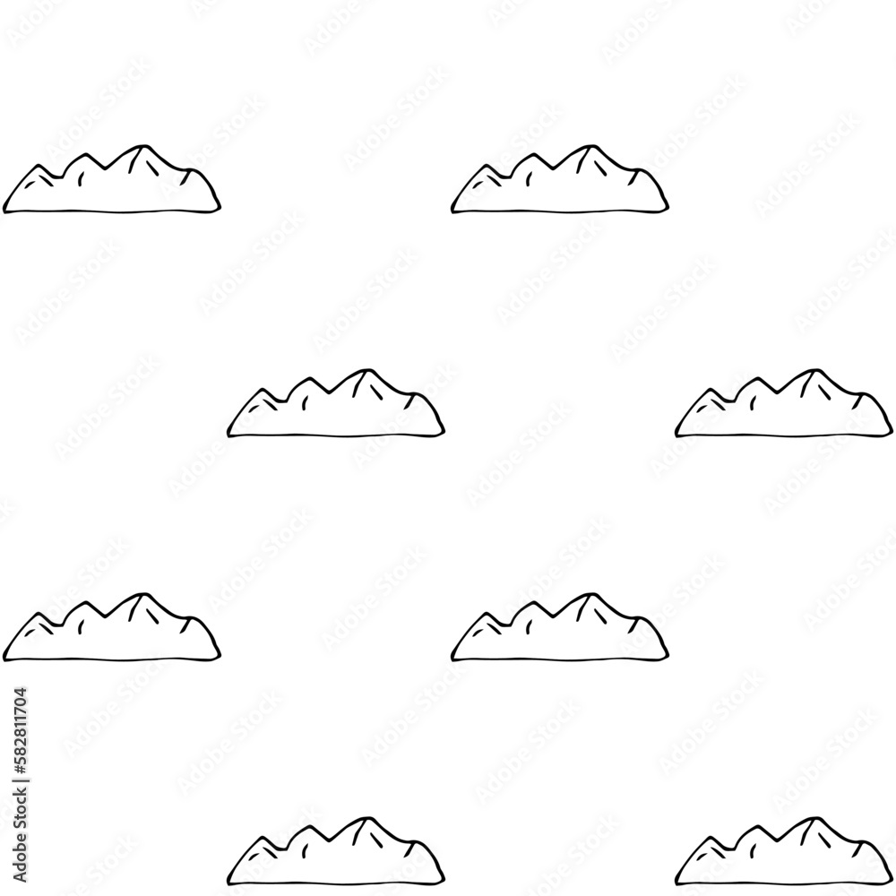 Vector seamless pattern a mountains clouds stylized Vector seamless pattern a mountains clouds stylized