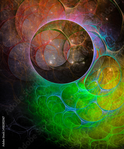 vivid abstract background with amorphic circles photo