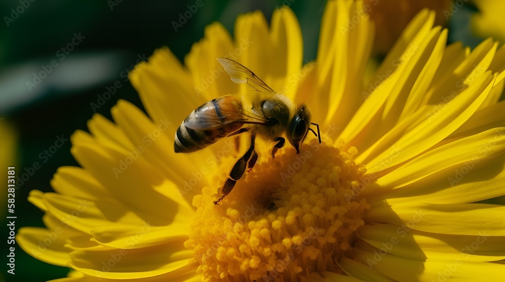A bee in an flower A bee in an flower