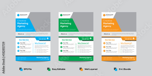 Corporate Flyer Design Template 3 in 1 Bundle