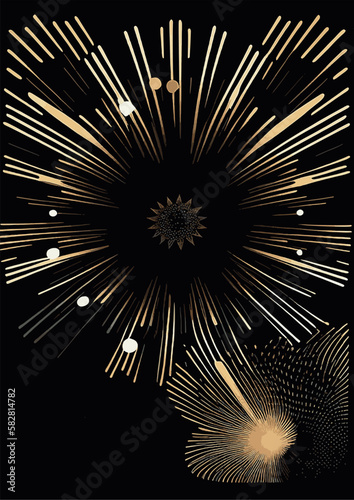 A set of backgrounds for text, psychedelic hippie art sparklers , a frame of stylized Fireworks. Posters dedicated to Guy Fawkes' Night , Bonfire Night , Fireworks Night, New Year, July 14, Bastille d