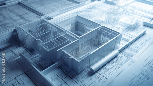 building project plan blueprint of apartments - Generative AI