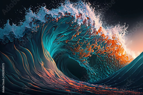 Riding the Wave | AI Generative photo