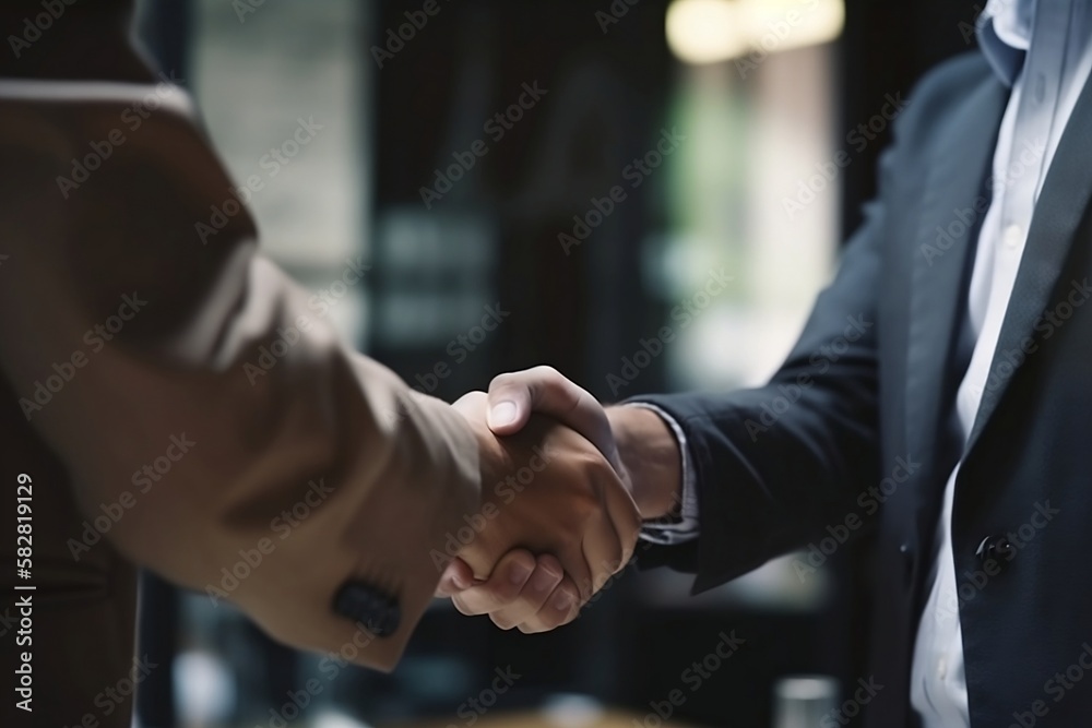 Closing the Deal, Businessmen Shake Hands in Successful Partnership