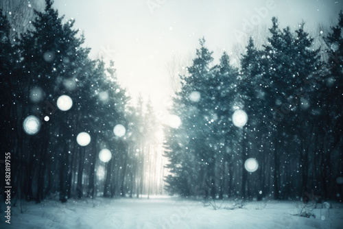 defocused of a winter landscape images background. template for designers. Generative AI © jr-art