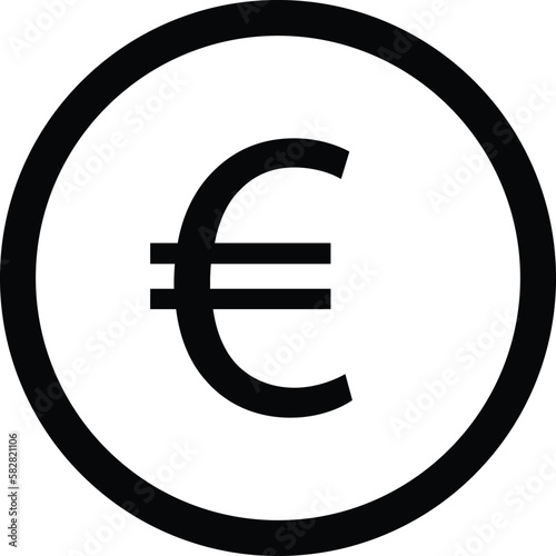 euro symbol on white background . euro circle icon vector