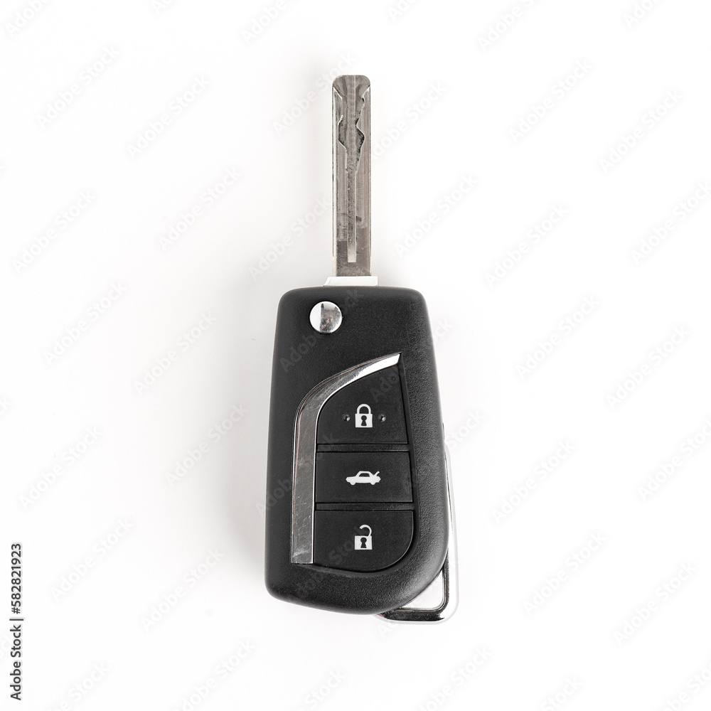 CAR KEY. Black color modern car key on white background. CAR KEY. Black color modern car key on white background.