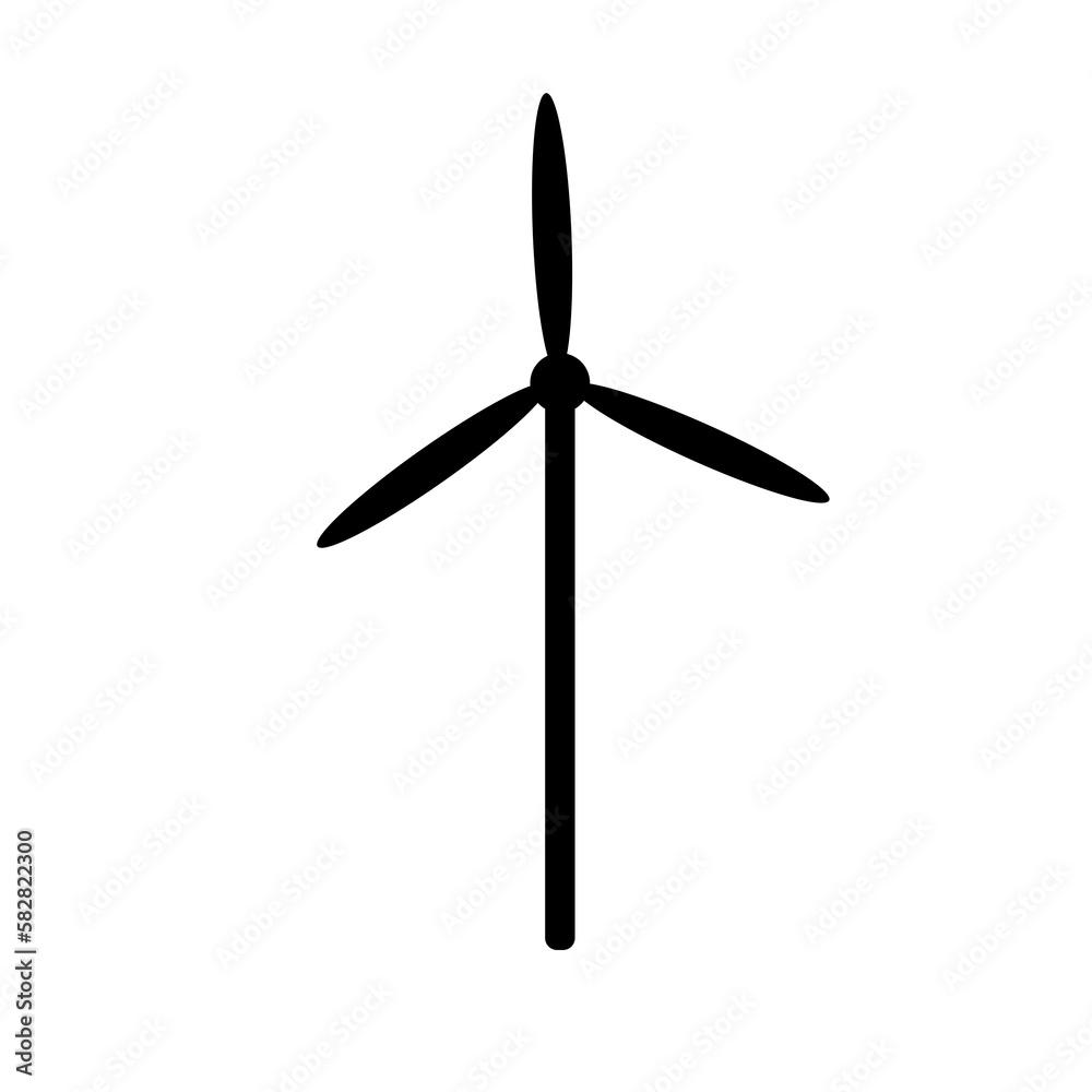 Windmill icon isolated on white background. Black pictogram illustration Windmill icon isolated on white background. Black pictogram illustration