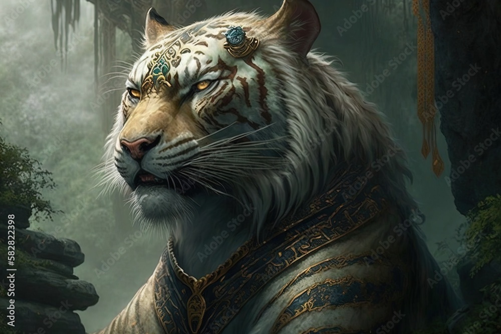 Commanding Respect from the Clan: Capturing a Fantasy Tiger's Dignity Generative AI