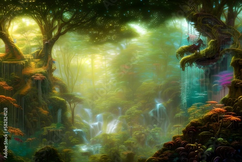 Digital Image of a Whimsical Forest