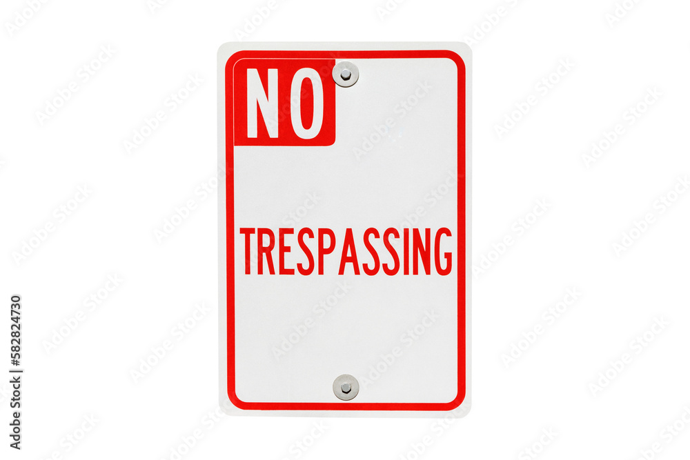 Ταπετσαρία No trespassing sign isolated with cut out background.