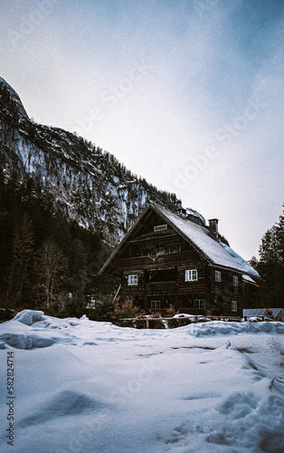 Old cabin in the mountains, wooden cottage, austria alps © V.Klapi