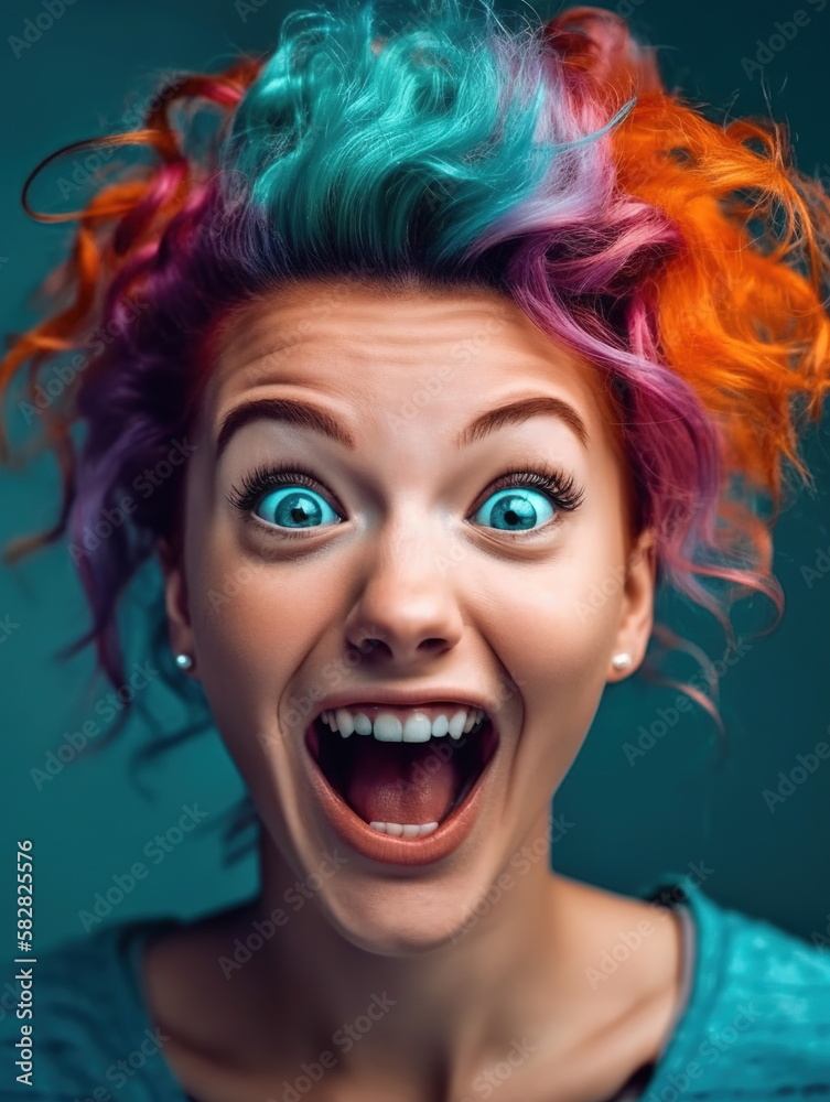 Surprised expression of a beautiful woman