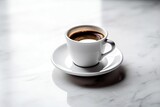 Espresso Made Just Now on a White Background. Cafe. Coffee Break. Generative AI