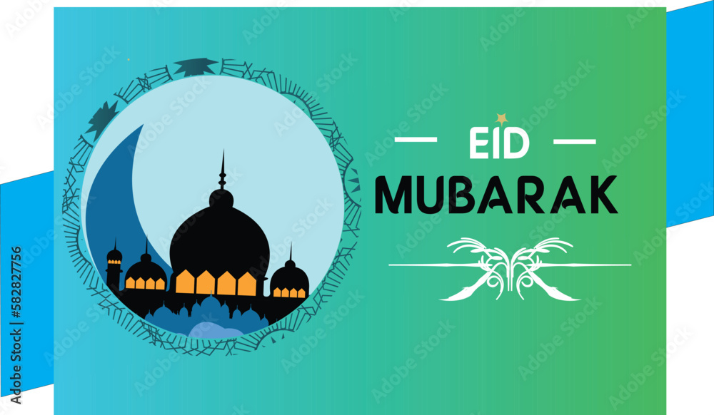 Free vector eid mubarak festival banner with nice colors Free vector eid mubarak festival banner with nice colors