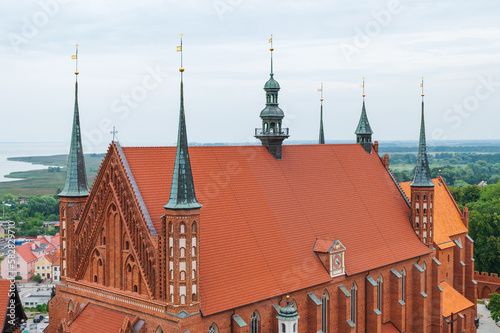 Castle and Cathedral in Frombork, Poland. Frombork is famous the person of astronomer Nicolaus Copernicus where he lived and worked. 