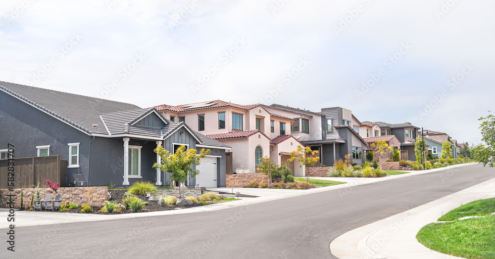 Suburban Homes in a row