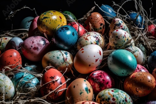 Many Easter Eggs In Nest