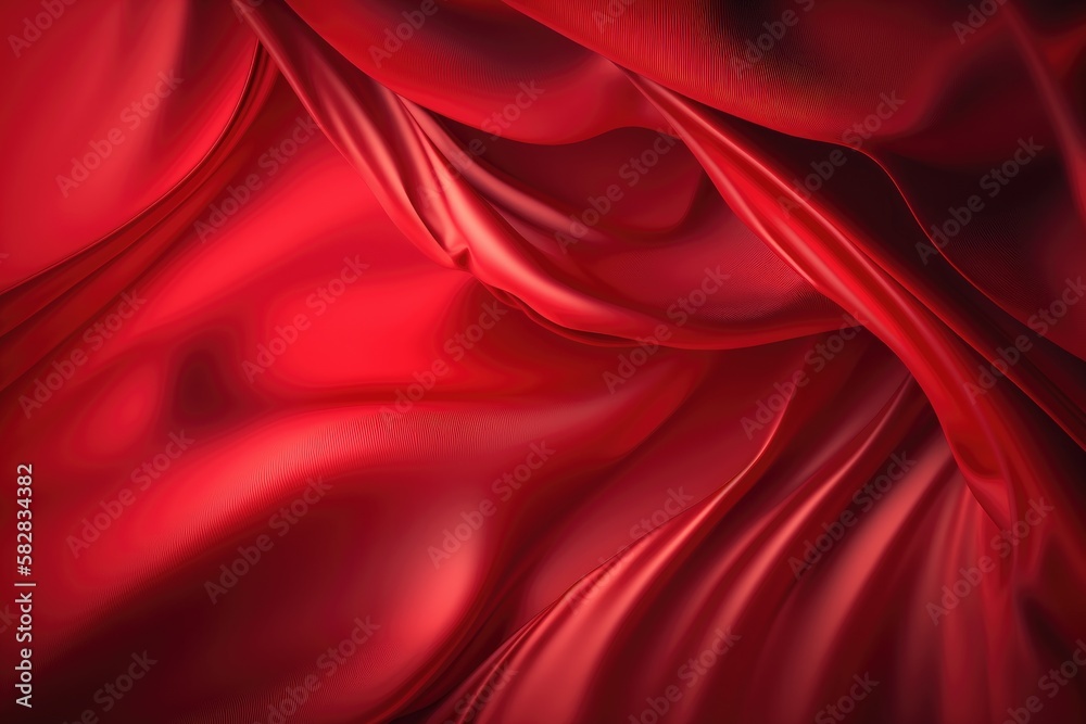 Obraz premium Red silk satin background. Abstract background luxury cloth or liquid wave or wavy folds.