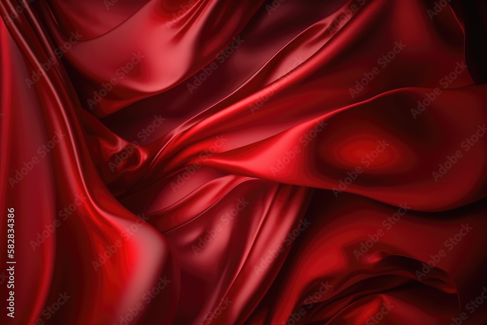 Obraz premium Red silk satin background. Abstract background luxury cloth or liquid wave or wavy folds.