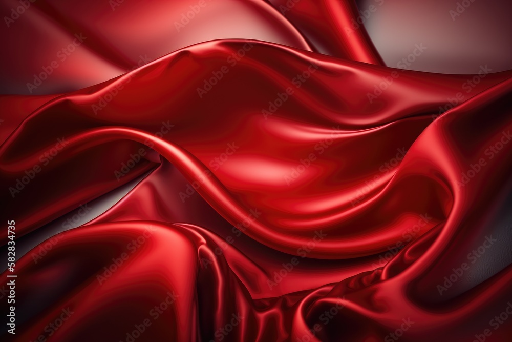 Obraz premium Red silk satin background. Abstract background luxury cloth or liquid wave or wavy folds.