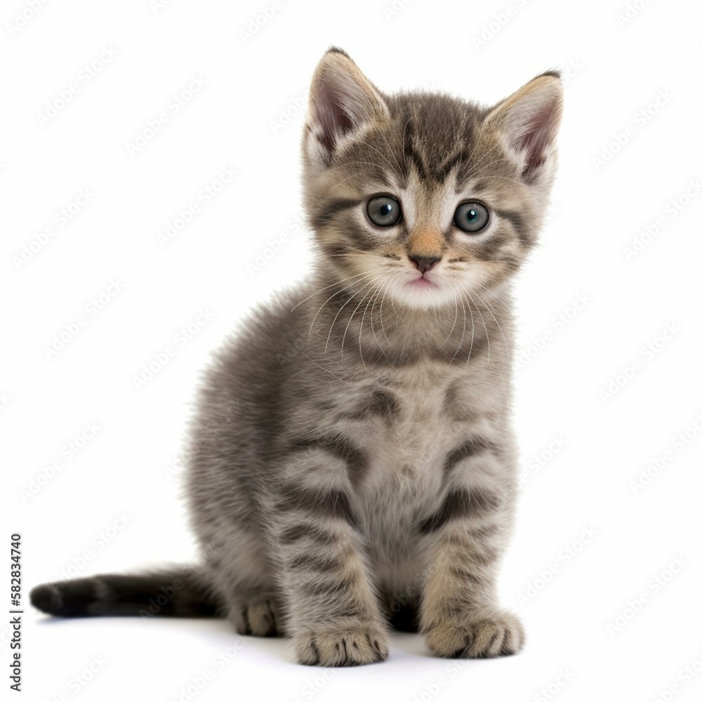 An isolated sweet kitten on white background Generative AI An isolated sweet kitten on white background Generative AI