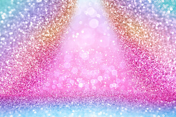 Rainbow color birthday glitter unicorn princess mermaid party pony background little girl fun invite