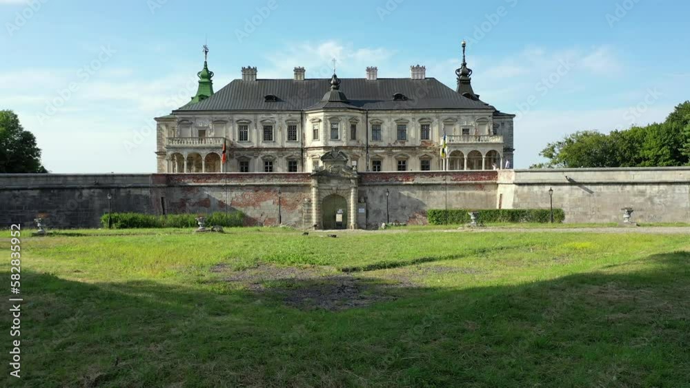 Aerial shot Pidhirtsi Castle in western part of Ukraine. Aerial shot Pidhirtsi Castle in western part of Ukraine.