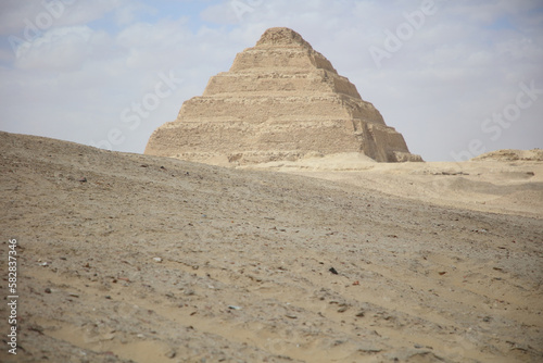 Sakara pyramid behind the desert