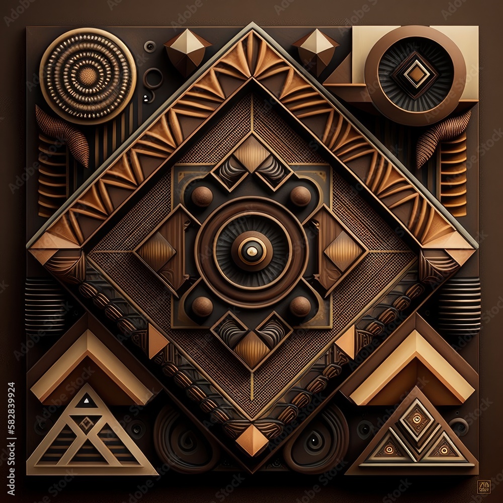 Obraz premium Tribal Fusion: Bold and Intricate Pattern with an Ethnic Flair