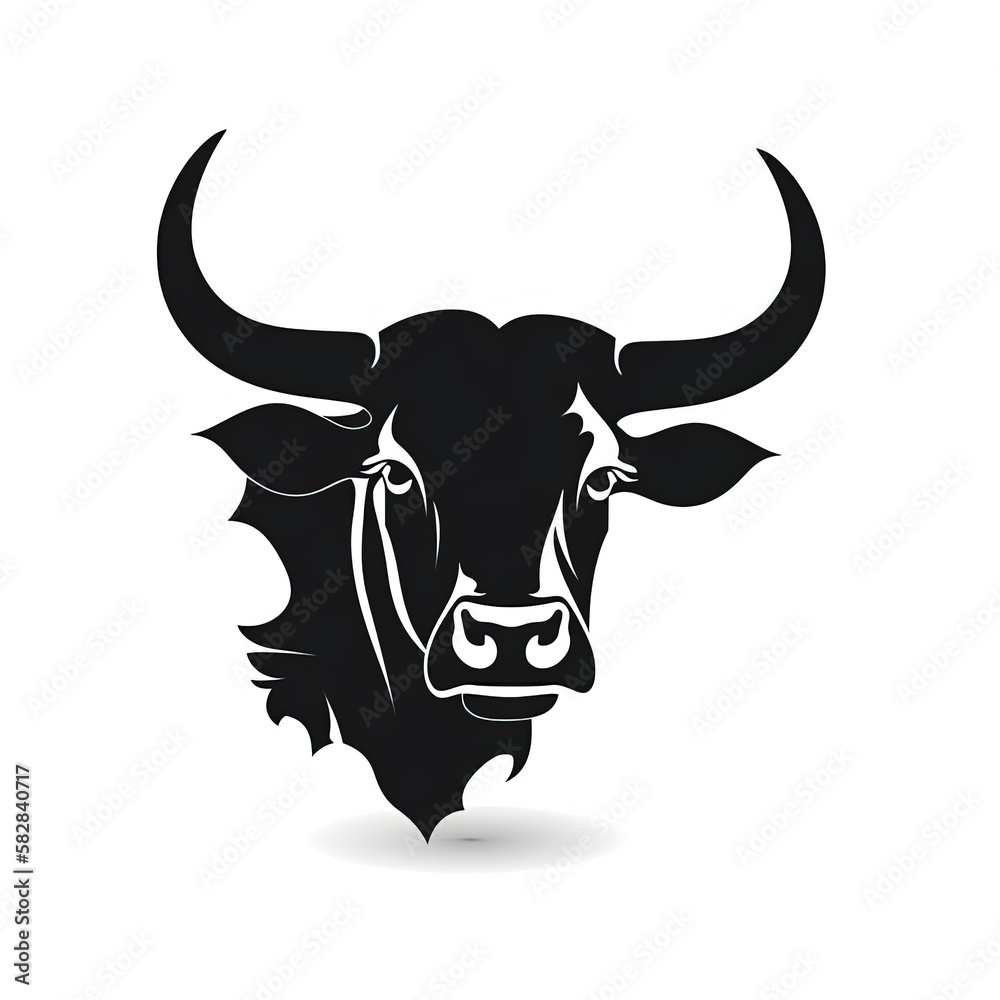 Longhorn steer logo. Generative AI. Longhorn steer logo. Generative AI.