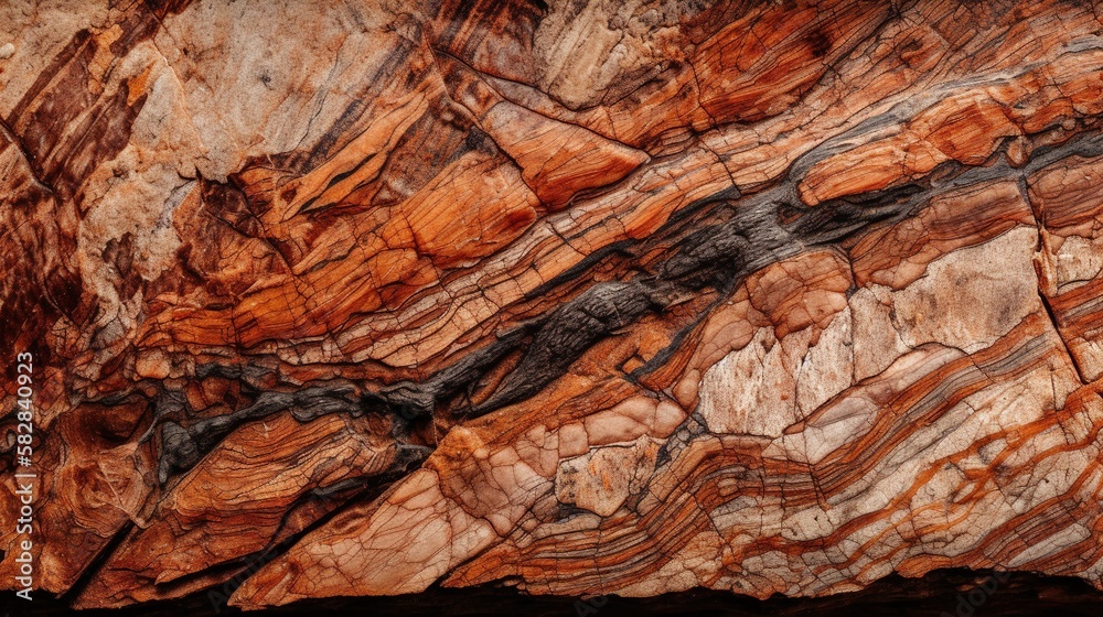 Red sedimentary mountain rock texture. Generative AI. Red sedimentary mountain rock texture. Generative AI.