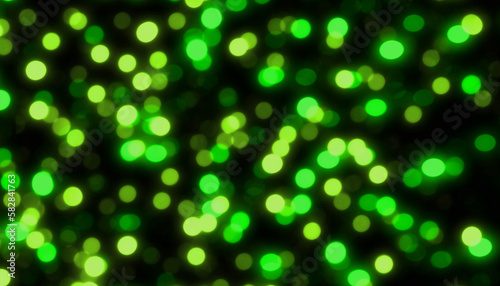 Green lime bokeh particle light sparkles as decoration on the background