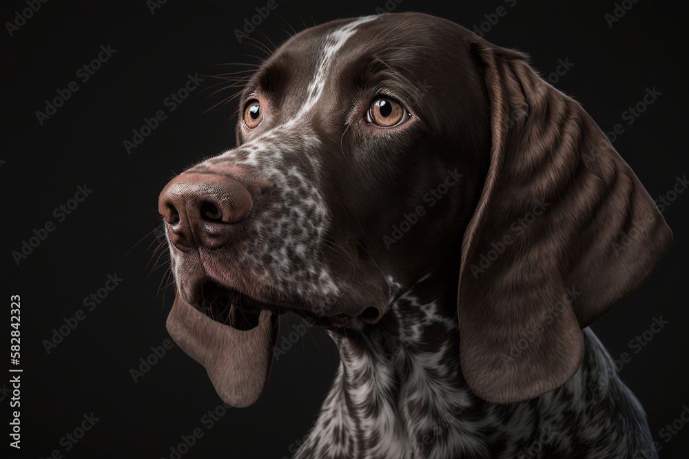 Majestic Pointer Dog on Dark Background - A Perfect Example of Elegance and Agility Majestic Pointer Dog on Dark Background - A Perfect Example of Elegance and Agility