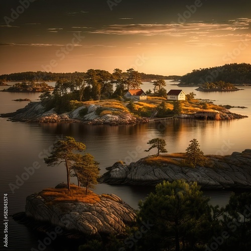 Picturesque red cottage on ...