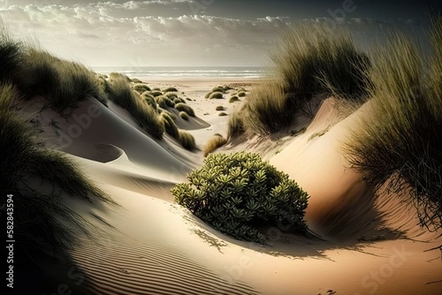 wild beach with dunes on a ...