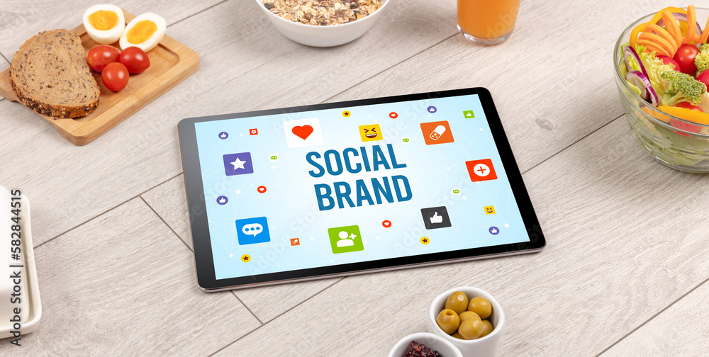 Healthy Tablet Pc compostion, social networking concept Healthy Tablet Pc compostion, social networking concept