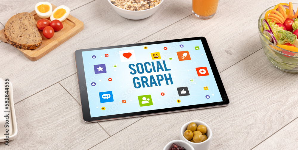Healthy Tablet Pc compostion, social networking concept Healthy Tablet Pc compostion, social networking concept