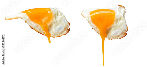 Konstfotografi fried egg isolated on white