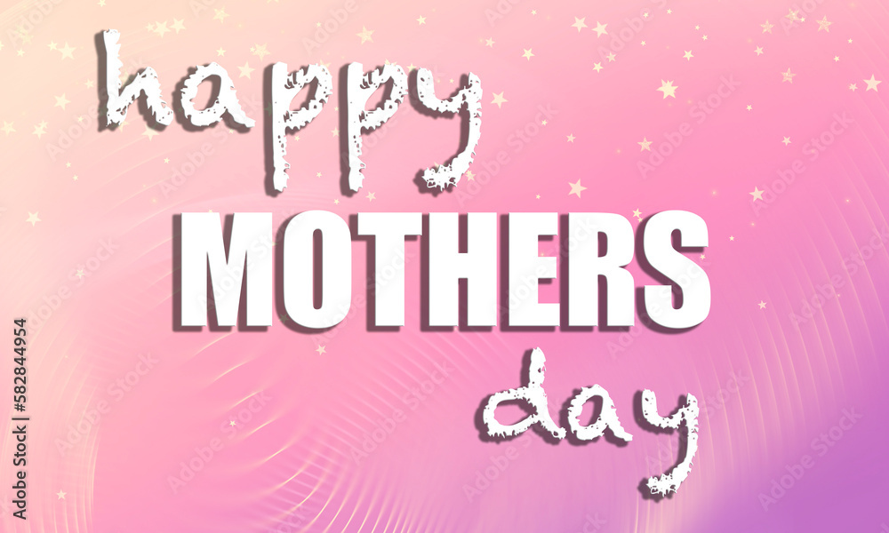 Happy mothers day international celebration typography with pink background