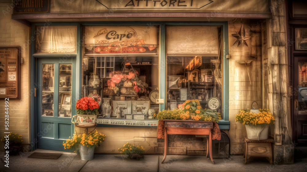 Whimsical and Quirky Vintage Store with Charming Retro Accents, AI Generated